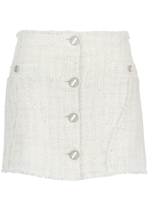 GCDS tweed mini skirt - White