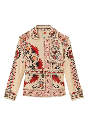 FARM Rio Mandala floral-print belted blazer - Neutrals