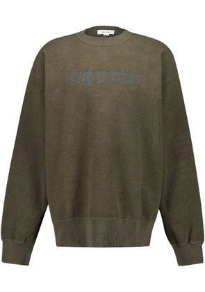 Alexander McQueen logo-embroidered sweatshirt - Green