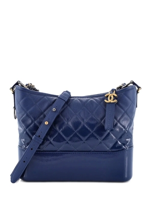 CHANEL Pre-Owned Gabrielle Quilted Goatskin and Patent Medium hobo bag - Blue