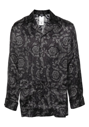 Versace Barocco-print pyjama shirt - Black