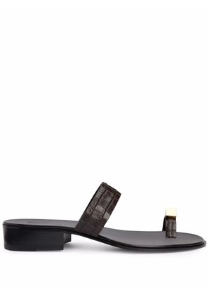 Giuseppe Zanotti Bardack snakeskin-effect toe-loop sandals - Brown
