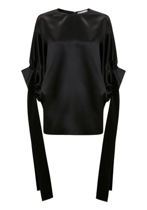 JW Anderson satin-finish pleated blouse - Black
