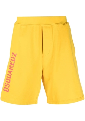 DSQUARED2 cotton logo print shorts - Yellow