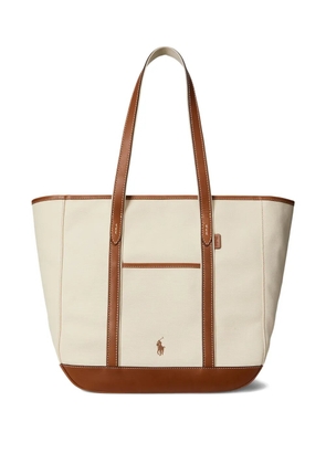 Polo Ralph Lauren embroidered-logo canvas tote bag - Neutrals