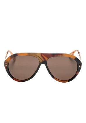 Gucci Eyewear tortoiseshell navigator-frame sunglasses - Brown