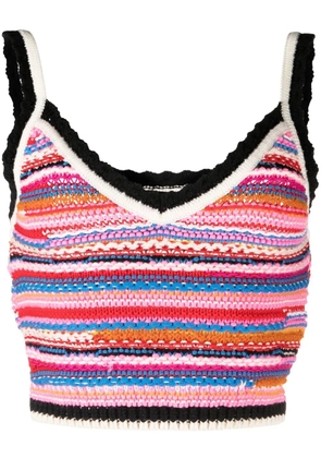 DSQUARED2 striped crochet-knit vest - Pink