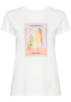 TWINSET logo-embroidered cotton T-shirt - White