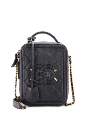 CHANEL Pre-Owned Filigree Vertical Vanity Case Quilted Caviar crossbody bag - Black