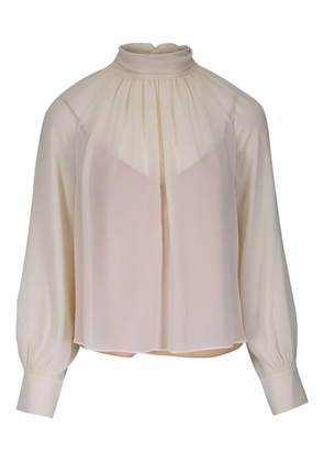 Vince high-neck draped blouse - Neutrals