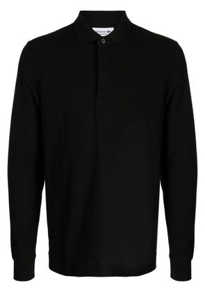 Lacoste logo-patch long-sleeve polo shirt - Black
