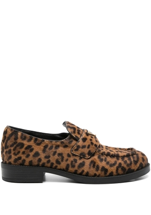 Prada triangle-logo loafers - Brown
