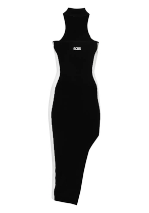 GCDS logo-embroidered ribbed dress - Black