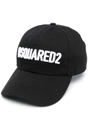 DSQUARED2 logo-appliqué cotton cap - Black