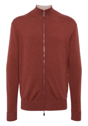 N.Peal Knightsbridge zip-up cardigan - Red