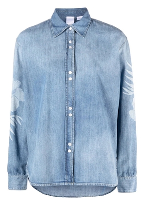 PINKO Gufare floral-print denim shirt - Blue