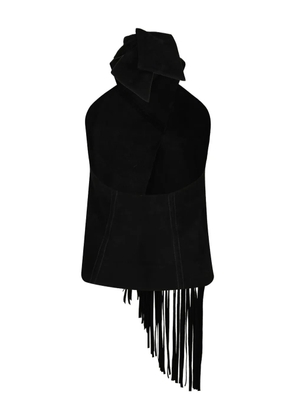 Johanna Ortiz Sonora fringed halterneck top - Black