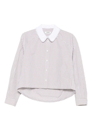 SANDRO checked Peter Pan collar shirt - Neutrals