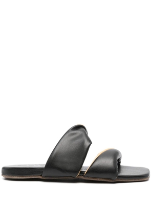 Themoirè twisted-straps sandals - Black