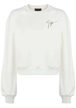 Giuseppe Zanotti Sauvanne crystal-logo sweatshirt - White