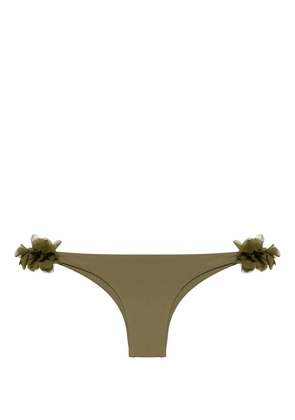 La Reveche Rasha floral-appliqué bikini bottom - Green