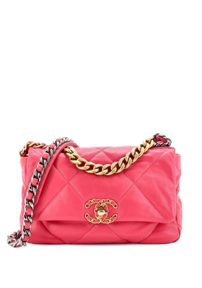 CHANEL Pre-Owned 19 Flap Bag Quilted Leather Medium crossbody bag - Pink