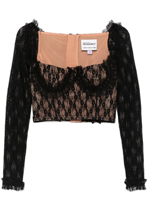 Self-Portrait x Christopher Kane lace ruffle top - Black