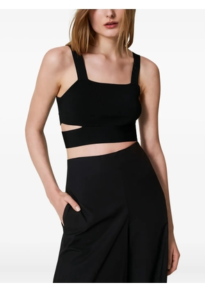 TWINSET cut-out ribbed top - Black