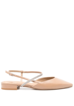 Peserico pointed leather ballerina shoes - Brown