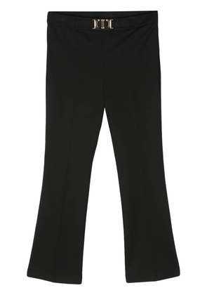 TWINSET logo-plaque straight-leg trousers - Black