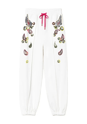 TWINSET paisley-sequin track pants - White
