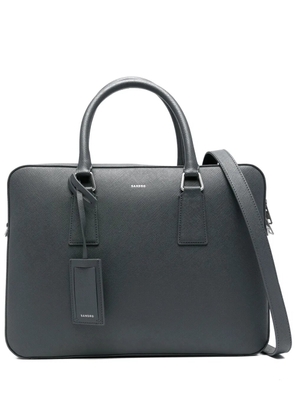 SANDRO logo-print briefcase - Grey