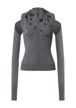 Alberta Ferretti off-shoulder virgin-wool sweater - Grey