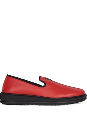 Giuseppe Zanotti logo-detail slip-on loafers - Red
