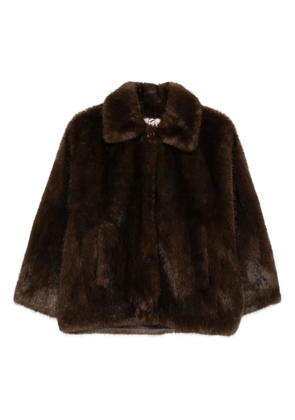 VALENTINI 1972 faux-fur collared jacket - Brown