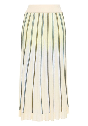 Forte Forte striped pointelle-knit skirt - Green