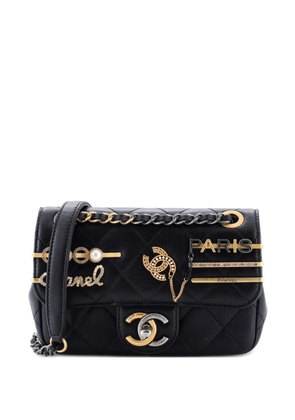 CHANEL Pre-Owned Coco Clips Flap Bag Embellished Quilted Lambskin Mini crossbody bag - Black