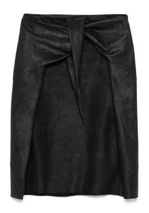 Rick Owens leather midi skirt - Black