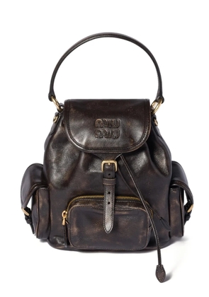 Miu Miu medium leather backpack - Brown