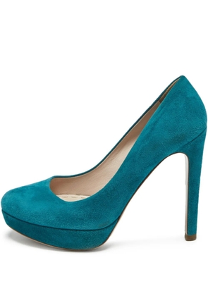 Miu Miu Pre-Owned platform suede pumps - Blue