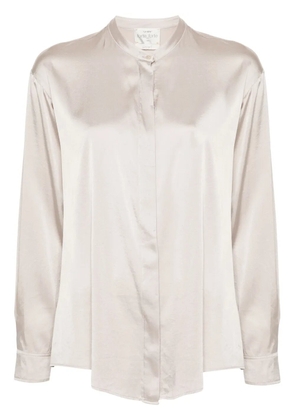 Forte Forte band-collar satin shirt - Neutrals