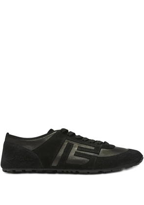 Balmain Racer 45 Trainers In Lambskin And Suede - Black
