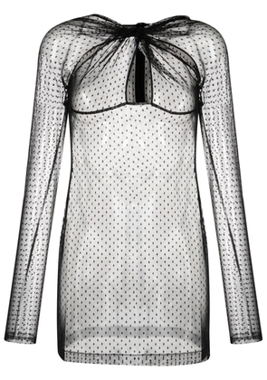 Coperni point-d'esprit mesh nightdress - Black