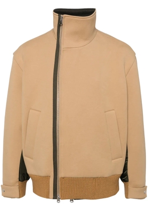 CROQUIS stand collar zipper jacket - Brown