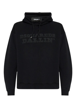 DSQUARED2 logo-print cotton hoodie - Black
