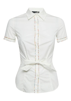Love Moschino bead detail cotton shirt - White