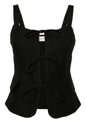 casa raki Dona linen waistcoat - Black