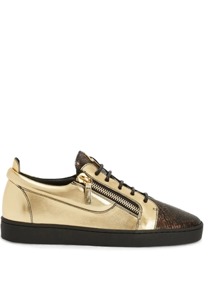 Giuseppe Zanotti Frankie double-zip low-to sneakers - Gold