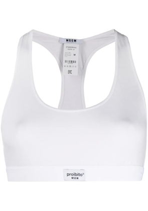 MSGM elasticated trim bra - White