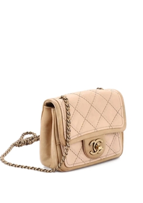 CHANEL Pre-Owned Sheriff's Star Square Flap Bag Quilted Calfskin Mini shoulder bag - Neutrals